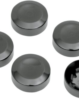 Drag Specialties Rear Pulley Bolt Covers Black 5 Pack For Harley-Davidson