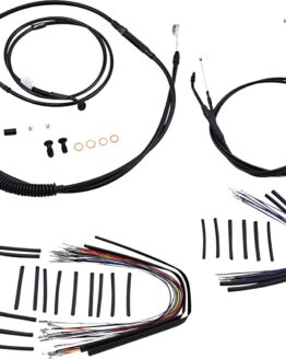 Extended Black Control Cable Kit For Dynas - 14" tall bars