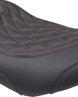 Mustang Wide Tripper Solo Seat Dark Cherry Stitch Harley FLT FLH 2023-2025