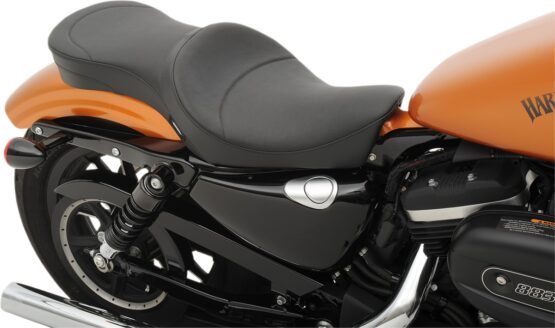 Double-Bucket Plain Vinyl Solo Seat - Black