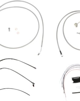 Burly Brand Braided Stainless Control Cable Kit For 15" Bagger Bars ABS