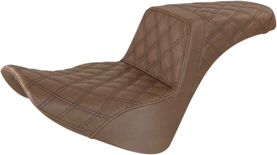 Step-Up Lattice Stitched 2-Up Seat Brown