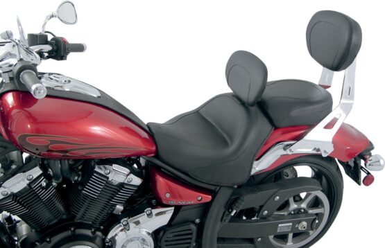 Touring Smooth Vinyl 2-Up Seat Black w/Backrest - Image 2