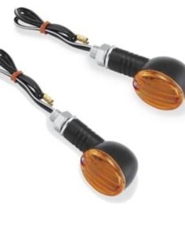 Mini Stalk Marker Light Round - Amber Lens - Black Housing