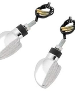 BikeMaster Chrome Spade LED Turn Signal Pair Amber