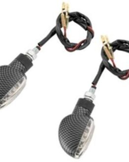 Bikemaster Carbon Look Spade LED Turn Signals Pair Amber