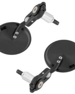 Bikemaster Folding Bar-End Mirrors Black Fits 7/8 in Handlebars