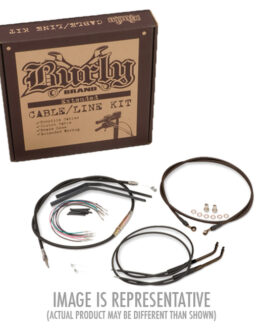 Burly Black Control Cable Kit ABS 18" Bars Fits 18" Ape Hangers