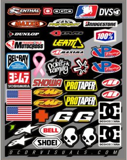 Helmet Stickers Universal Decal Sheet - 12 mil Ultracurve Vinyl