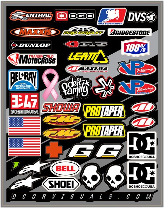 Helmet Stickers Universal Decal Sheet - 12 mil Ultracurve Vinyl