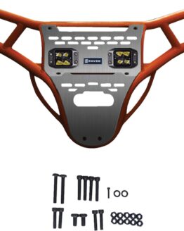 RAVEK Front Bumper Skid Plate Amber Lights Orange RZR XP 1000