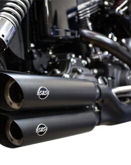 Dual Black Slip On Exhaust Slash-Cut