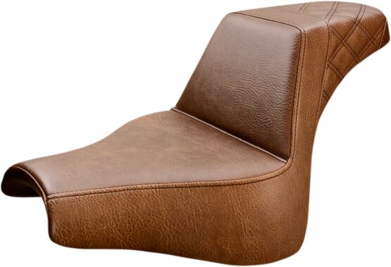 Step-Up Lattice Stitched 2-Up Seat Brown