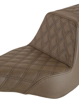 Saddlemen Step-Up Seat Full Lattice Stitch Brown For Harley Low Rider
