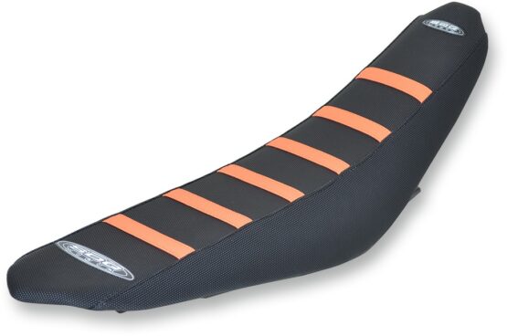 6-Rib Water Resistant Seat Cover Black/Orange - Image 2