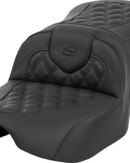 Saddlemen Roadsofa Heated Lattice Seat Black for Harley FLH/FLT 23-24 No Backrest