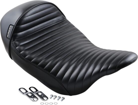 Stubs Cafe Pleated Vinyl Solo Seat - Black