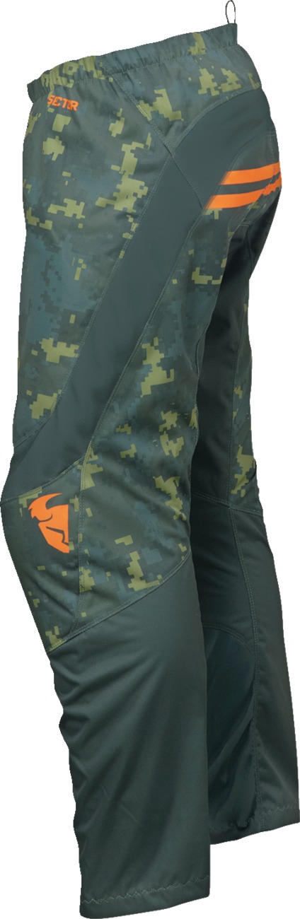 Thor Youth Sector DIGI Pants 26 Orange Camo Green Unisex - Image 3