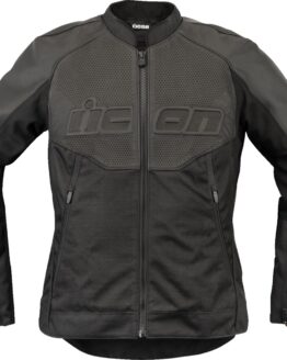 ICON Women's Overlord3 Leather Jacket Black M