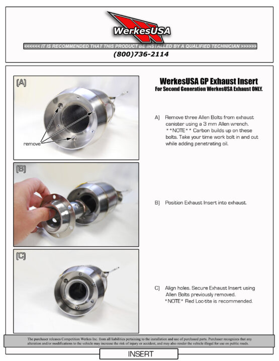 Exhaust Sound Insert / dB Killer - Small 1 Inch - Image 2