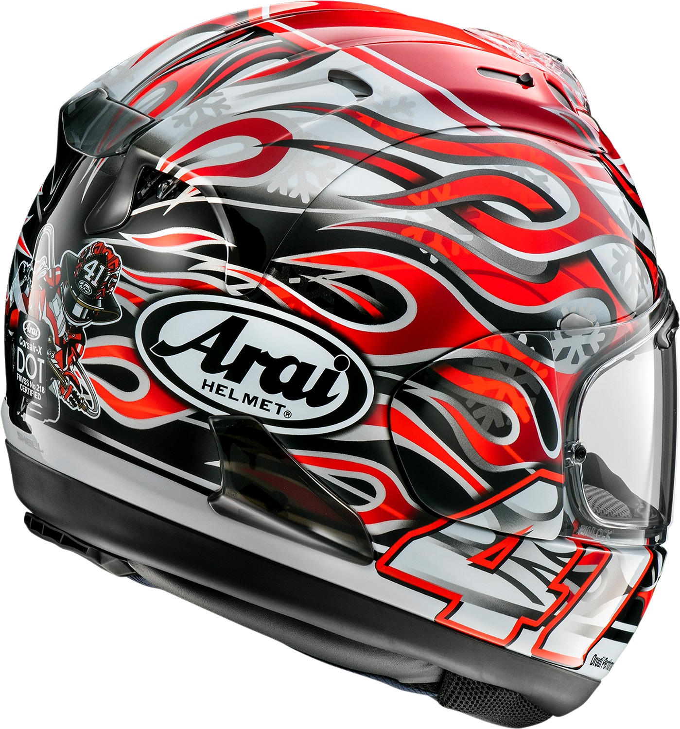 Arai Corsair-X Haga GP Helmet - Medium, Red/Silver - Image 4