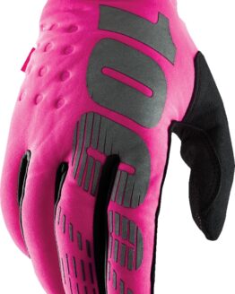 100% Women's Brisker Cold-Weather Gloves Neon Pink/Black Size L