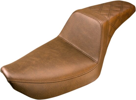 Step-Up Lattice Stitched 2-Up Seat Brown Gel