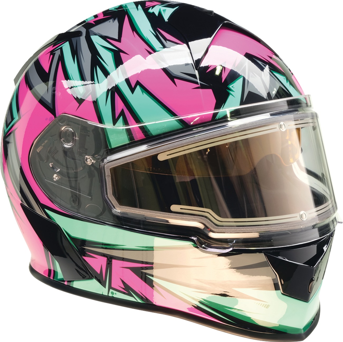 Z1R Warrant Neuron Snow Electric Helmet - Small, Blue/Pink - Image 4