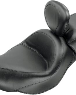 Touring Smooth Vinyl 2-Up Seat Black w/Backrest