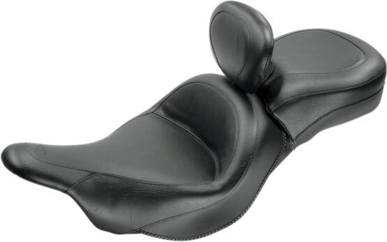 Touring Smooth Vinyl 2-Up Seat Black w/Backrest