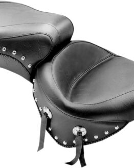 Concho Studded Naugahyde 2-Up Seat - Black