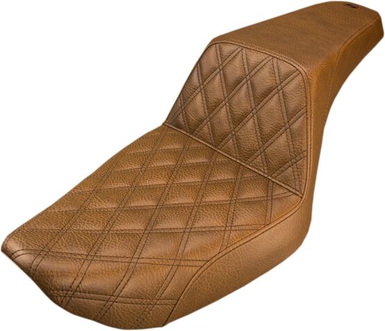 Step-Up Lattice Stitched 2-Up Seat Brown