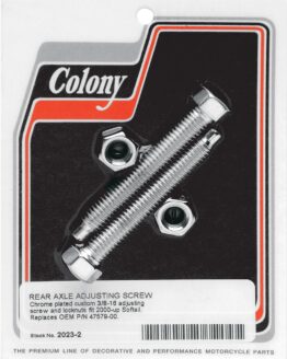 Colony Chrome Rear Axle Adjuster & Nuts For 00-07 HD Softail
