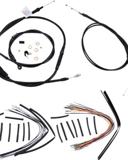 Extended Black Control Cable Kit For 14" T-Bar Handlebars