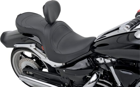 Mild Stitched Vinyl 2-Up Seat Black Low w/Backrest