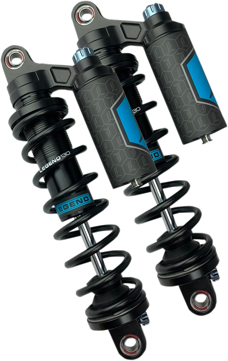 Legend REVO ARC Piggyback Rear Shocks 14in Heavy Duty Black For 99-17 Dyna - Image 3