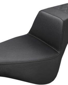 Step-Up Rear Lattice Stitch 2-Up Seat - Black