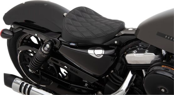 Bobber Double Diamond Vinyl Solo Seat - Black