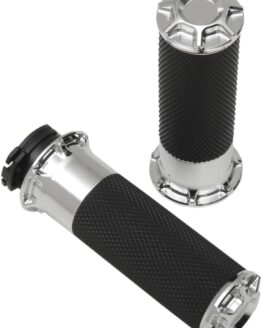 Arlen Ness Cable Style Fusion Series Grips Chrome Bevelled