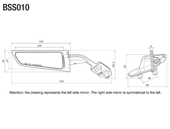 Black Rotating Winglet Stealth Mirrors - Image 4