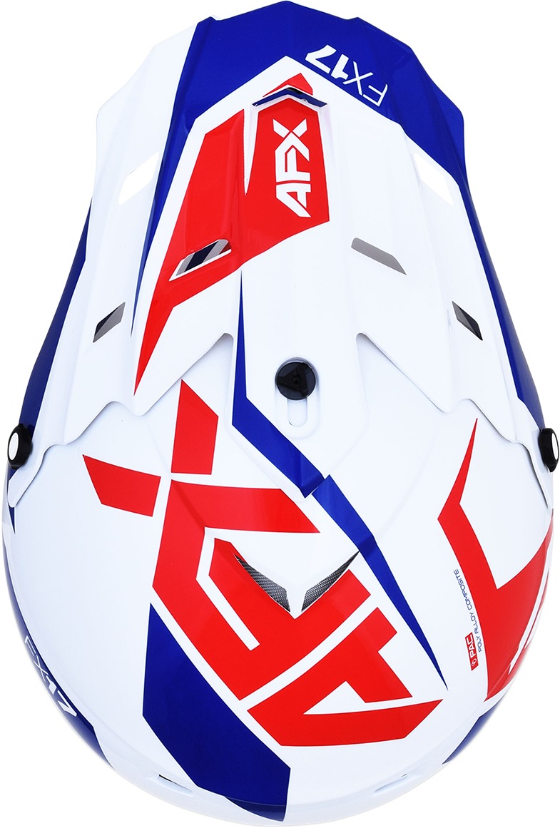 FX-17 Full Face Offroad Helmet Blue/Red/White Large - Image 8