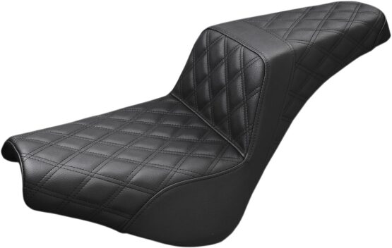 Step-Up Lattice Stitched 2-Up Seat - Black