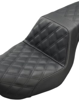 Step-Up Lattice Stitched 2-Up Seat - Black