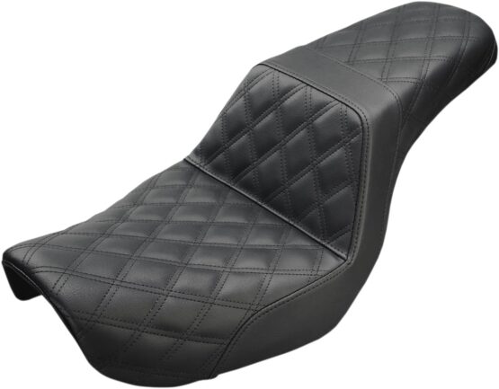 Step-Up Lattice Stitched 2-Up Seat - Black