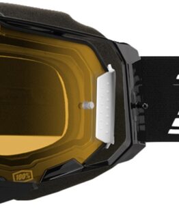 100% Armega Snow Goggle Black Yellow Lens Unisex Adults