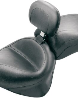Touring Smooth Vinyl 2-Up Seat Black w/Backrest