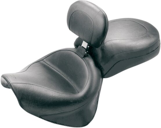 Touring Smooth Vinyl 2-Up Seat Black w/Backrest