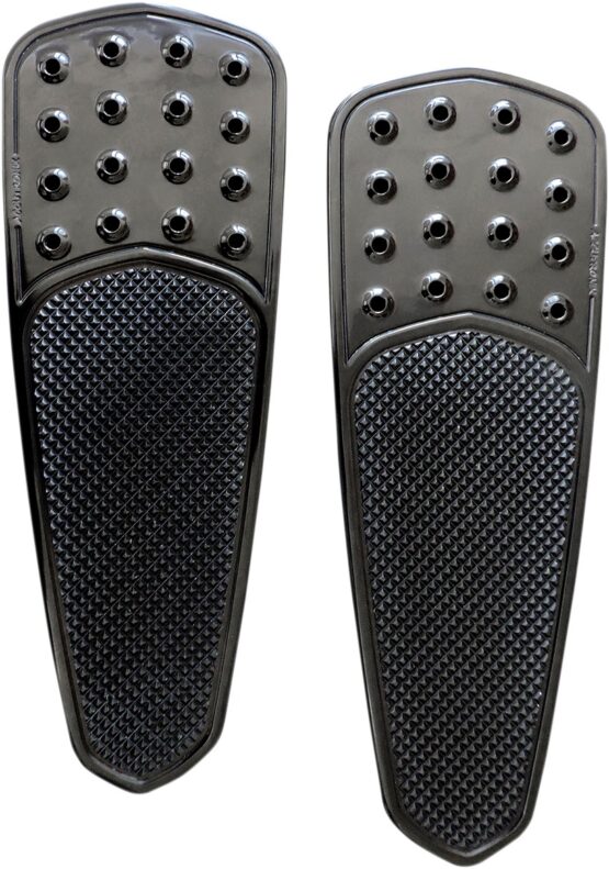 Extended Teardrop Knurled Drilled Driver Floorboards - Black