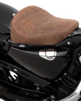 Bobber Smooth Leather Solo Seat Brown