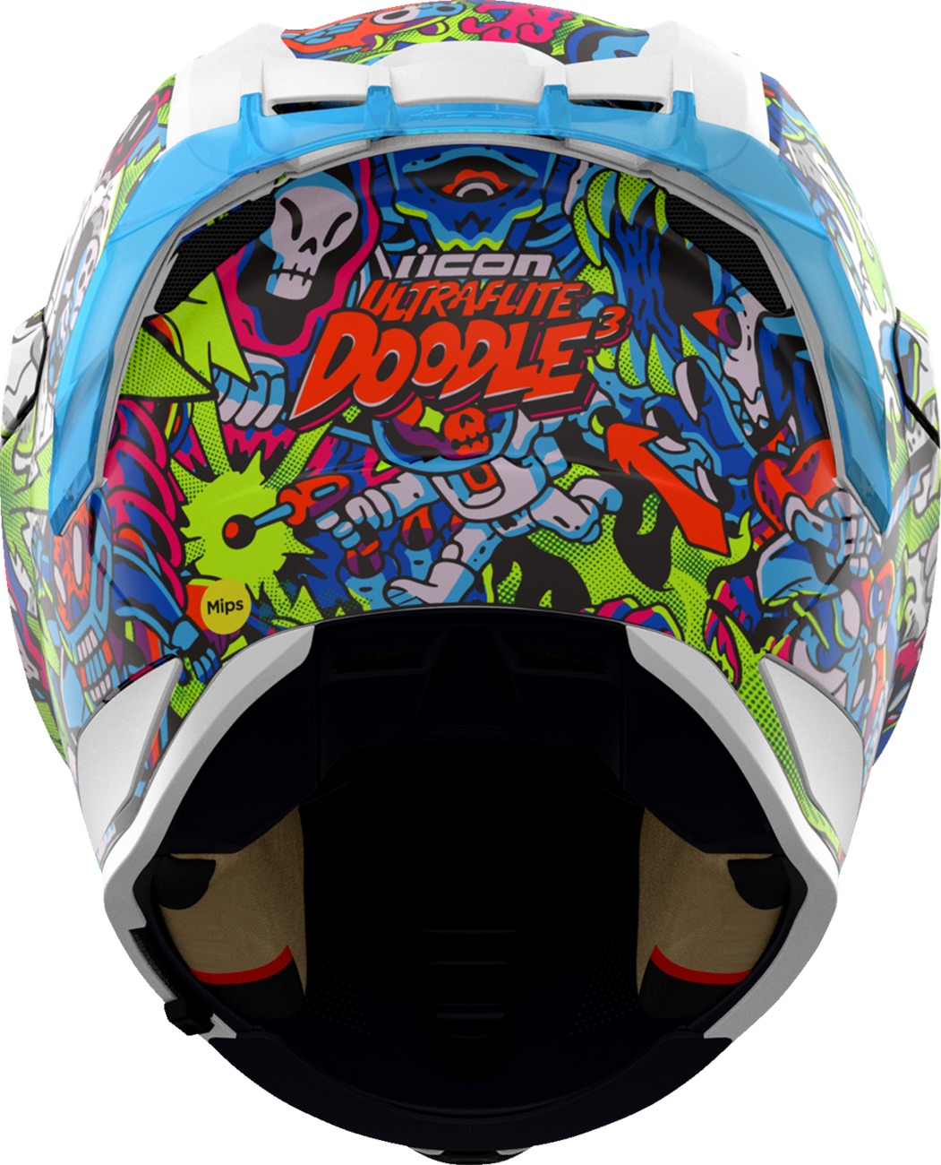 ICON Ultraflite Doodle 3 MIPS Full Face Helmet S Multi/Blue - Image 4